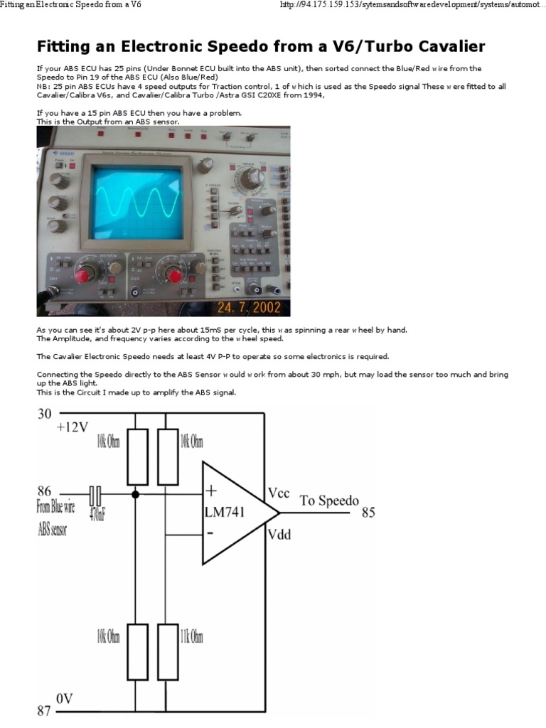 Converting an Analog ABS Speed Sensor Signal to a Digital Signal ...