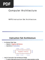 Computer Architecture: MIPS Instruction Set Architecture