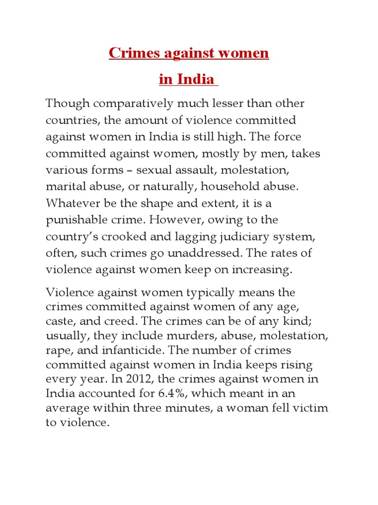 Violence Against Women in India | PDF | Rape | Violence Against Women