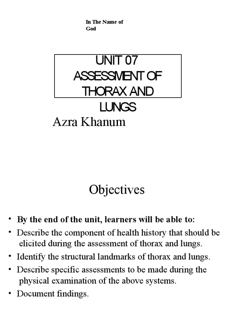 Thorax and Lung Assessment Guide | PDF | Lung | Thorax
