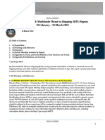 U.S. Navy Office of Naval Intelligence Worldwide Threat To Shipping (WTS) Report, 16 February To 16 March 2022
