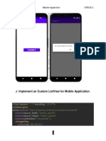 Implement An Custom Listview For Mobile Application: Roll No 105 Mobile Appliction Sybca 2