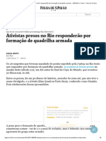 Ativistas Presos No Rio Responderão Por Formação de Quadrilha Armada - 12-07-2014 - Poder - Folha de S.paulo