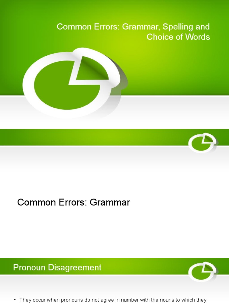 Common Grammar and Spelling Errors Guide | PDF | Grammatical Number ...