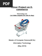 Minor Project On E-Commerce: Master of Computer Science (M.SC) Information Technology (May 2010)