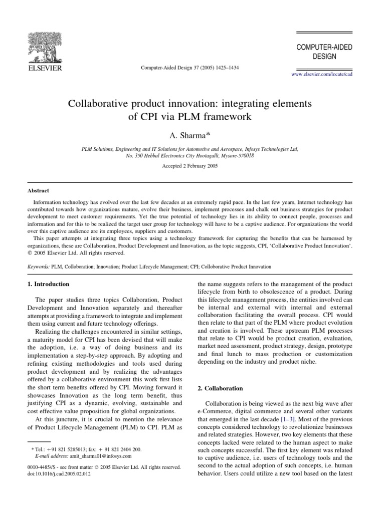 Collaborative Product Innovation Framework | PDF | Product Lifecycle ...