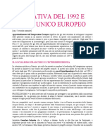 l'Iniziativa Del '92 e Atto Unico Europeo Lez. 12.11.18