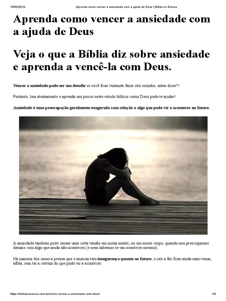 Aprenda Como Vencer A Ansiedade Com A Ajuda de Deus - Bíblia Se Ensina ...