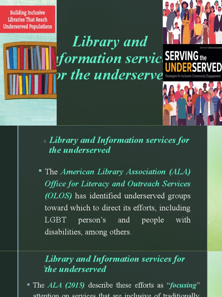 Library and Information Services For The Underserved | PDF | Librarian ...