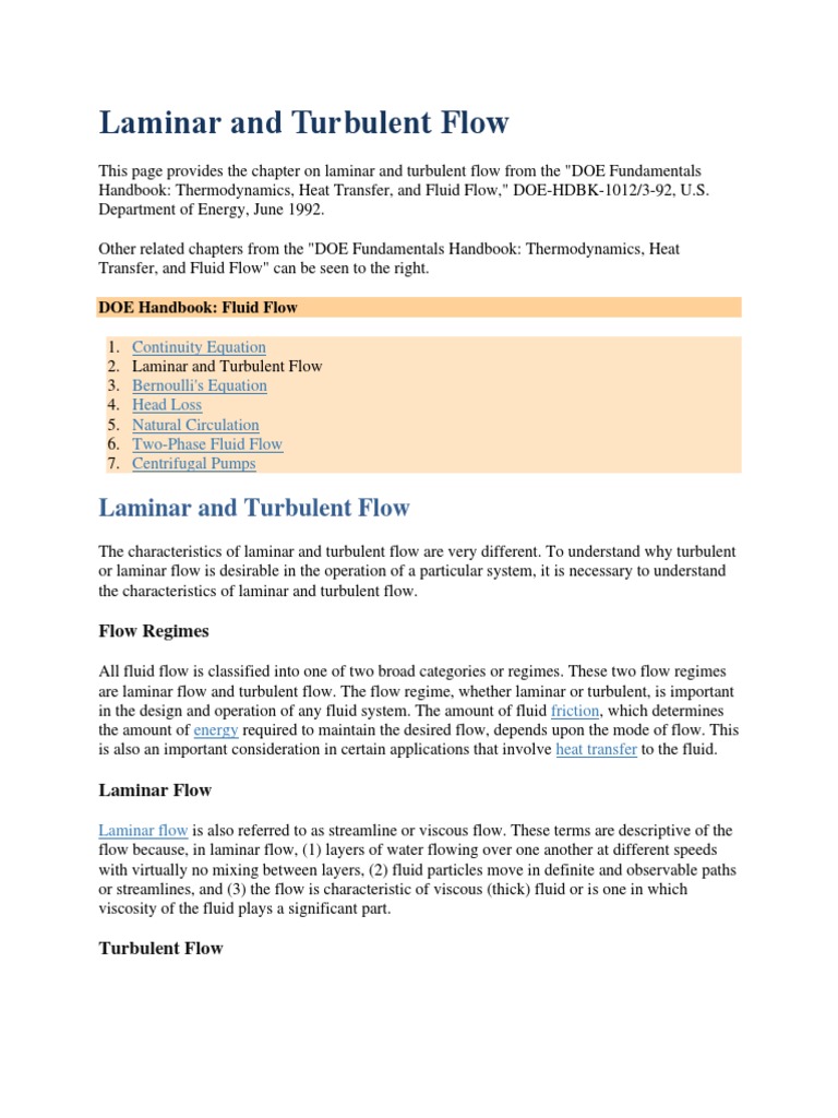 Laminar and Turbulent Flow | PDF | Fluid Dynamics | Reynolds Number