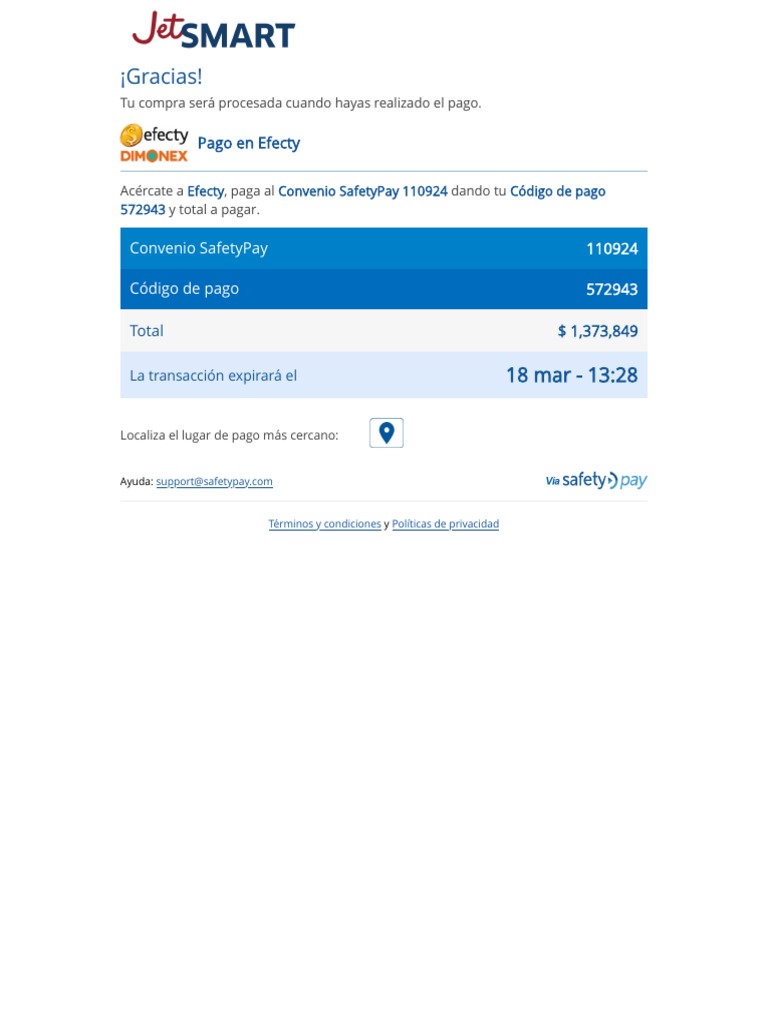 Pago con SafetyPay en Efecty | PDF