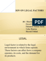 Presentation On Legal Factors: Bhawna Bisht Doyel Mukherjee Himansu Sekhar Barik Neha Sharma Sheetal Pathak