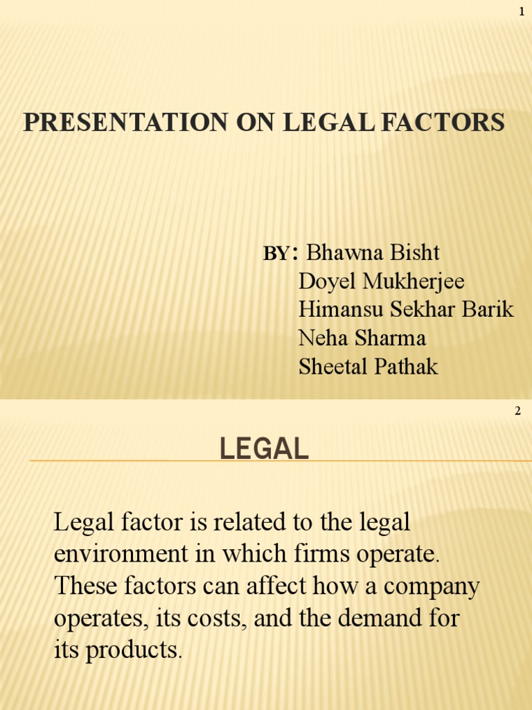 Legal Factors for Business Owners | PDF