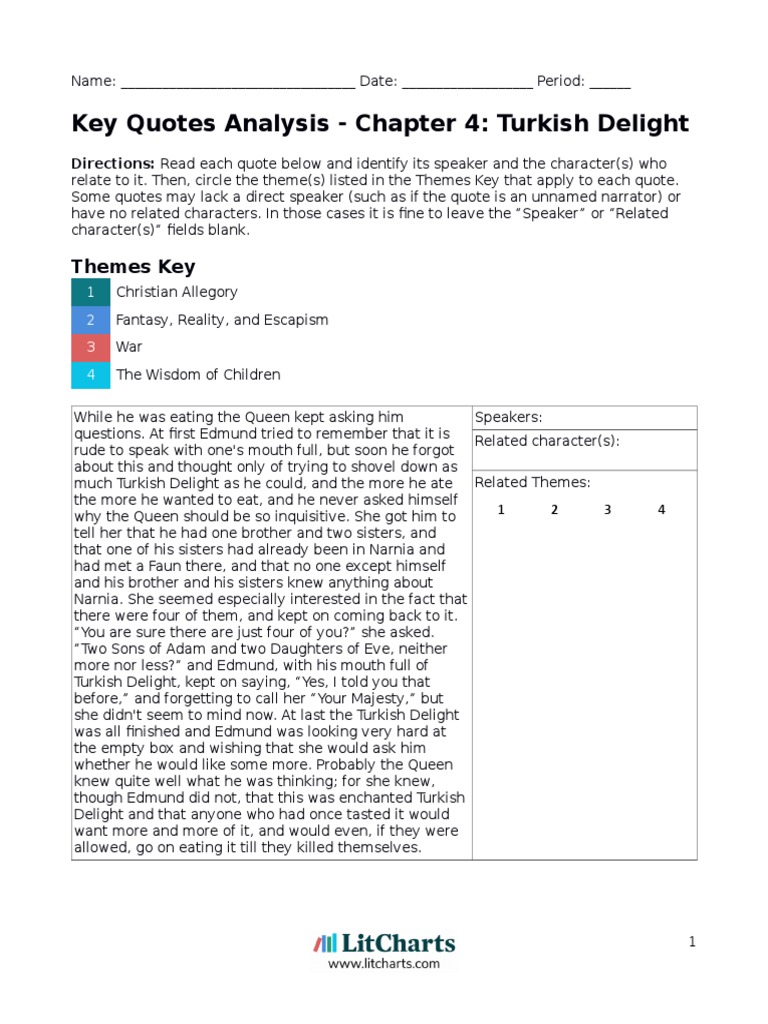 Turkish Delight and Character Themes | PDF | Mystery, Thriller & Crime ...