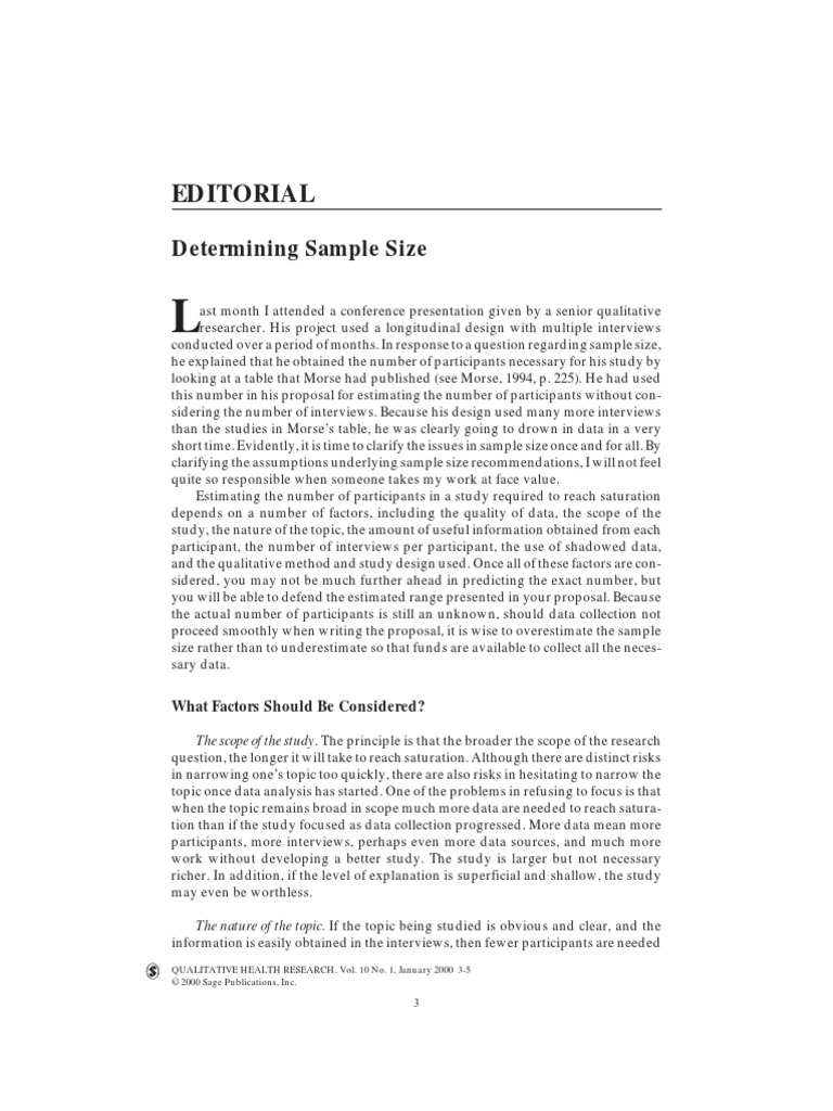 Determining Sample Size | PDF | Qualitative Research | Sample Size ...