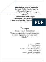 1er. Ensayo Proceso Penal Venezolano.