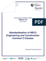 Standardisation of NEC3 Engineering and construction contract Z Clauses