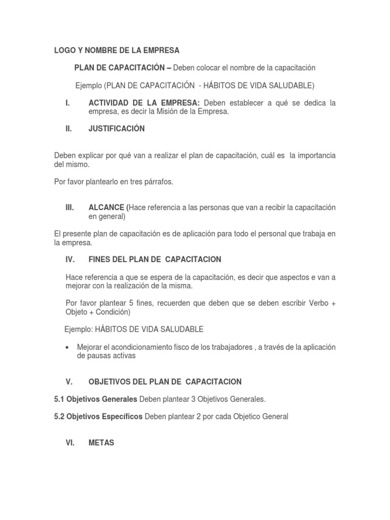 Plan de Capacitación Empresarial | PDF | Business | Gestión de recursos ...