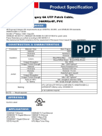 Category 6A Utp Patch Cable, 24Awgx4P, PVC: Standard Compliances