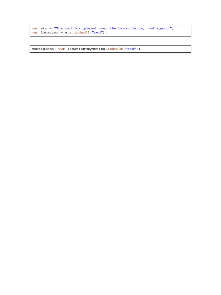 JavaScript String Index Example | PDF
