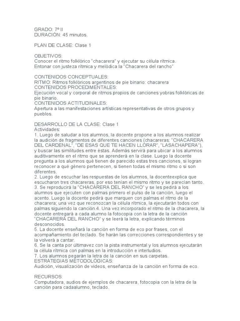 Célula Rítmica y Estructura de la Chacarera | PDF | Ritmo