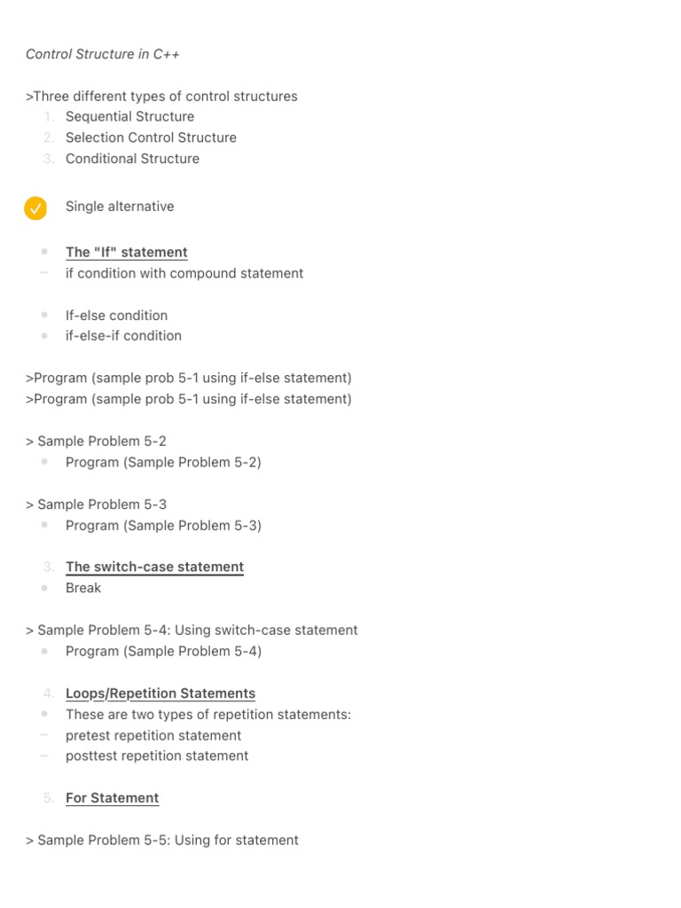 Control Structure in C | PDF