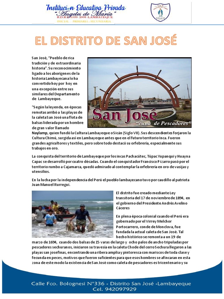 El Distrito de San Jose | Descargar gratis PDF | América del Sur | Perú