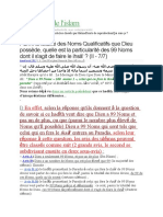 Parmi La Totalité Des Noms Qualificatifs Que Dieu Possède, Quelle Est La Particularité Des 99 Noms Dont Il s'Agit de Faire Le Ihs