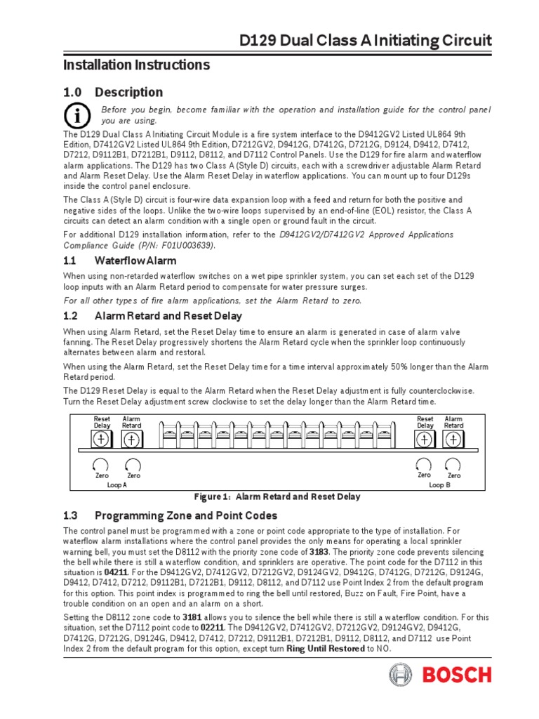D129 Dual Class A Initiating Circuit: Installation Instructions | PDF ...