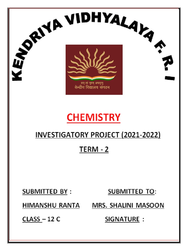 Antacids Investigatory Project of Class 12 PDF Materials Chemical