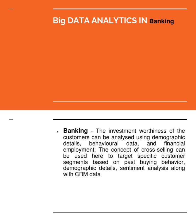 Big DATA ANALYTICS in Banking | PDF | Finance & Money Management