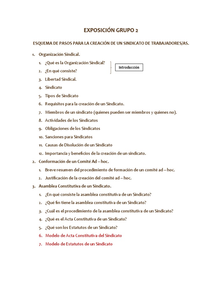 Pasos para Crear un Sindicato Laboral | PDF | Bibliografía