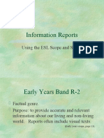 Information Reports: Using The ESL Scope and Scales