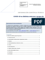 COVID-19 en Distintos Entornos y Grupos de Personas