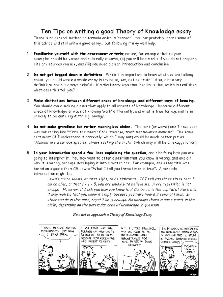 tok essay outline examples