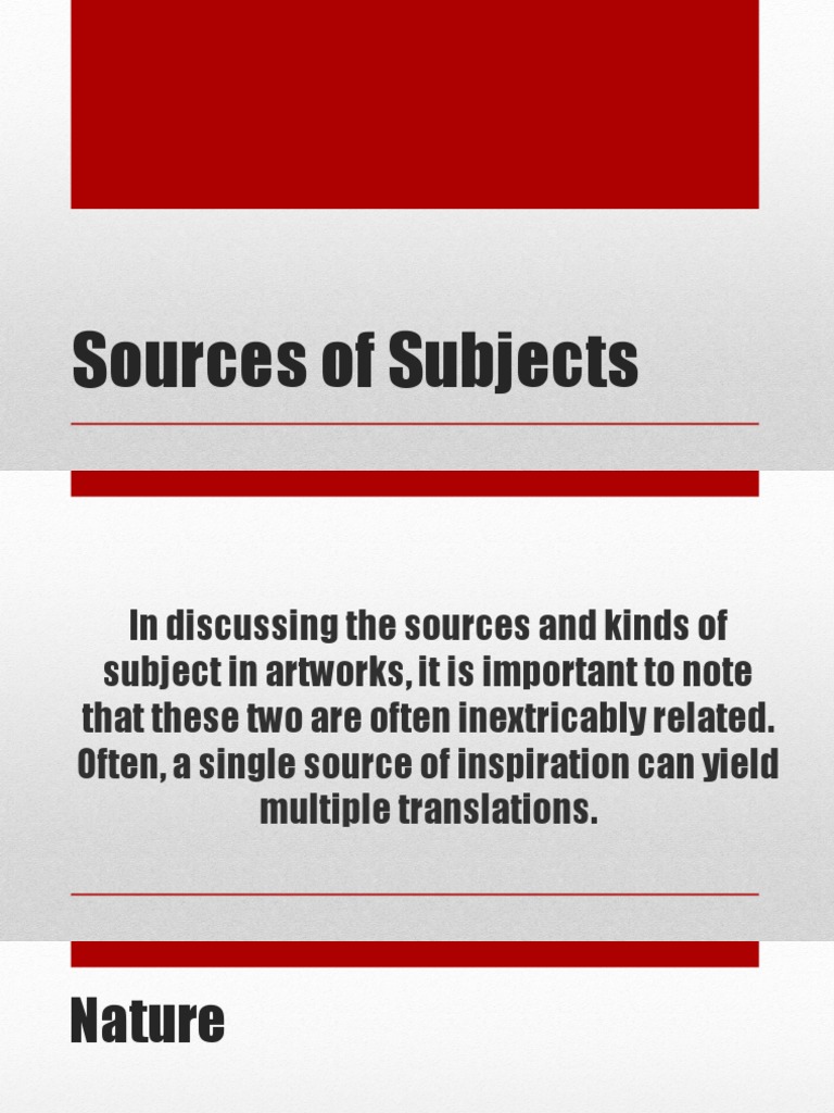 Sources of Art Subjects Explained | PDF | Roman Mythology