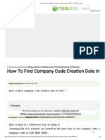 How To Find Company Code Creation Date in SAP