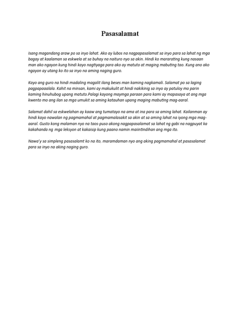 Pasasalamat | PDF