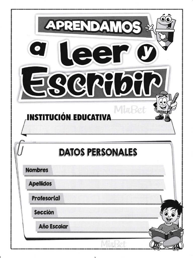 Cuaderno para Aprender A Leer y Escribir Recopilado Por Materiales ...
