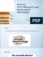 SOCIAL PSYCHOLOGY and RESEARCH METHODS