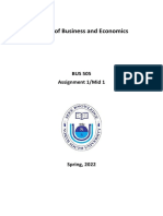 School of Business and Economics: BUS 505 Assignment 1/mid 1