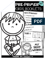 Teacher Buddy Supplies - Dolch Pre-Primer Sight Words Books 1-4
