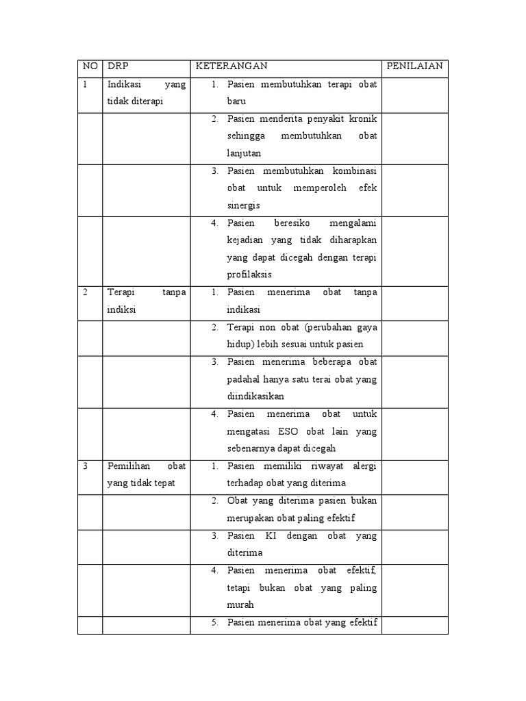 Masalah Umum dalam Terapi Obat Pasien | PDF