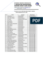 Pengumuman Kelulusan Open Recruitment Ukm Mars Batch 1 2022