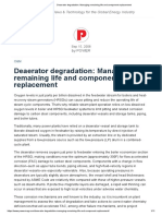 Deaerator Degradation - Managing Remaining Life and Component Replacement
