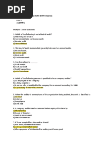 Auditing MCQ'S Answers