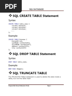 SQL Create Table Statement: Syntax