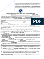 U.S. Department of Transportation Service Animal Air Transportation Form