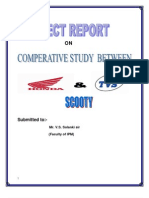 Report on Comparative Study Between Hero Honda &amp; TVS