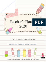 Teacher's Planner 2020: This Planner Belongs To